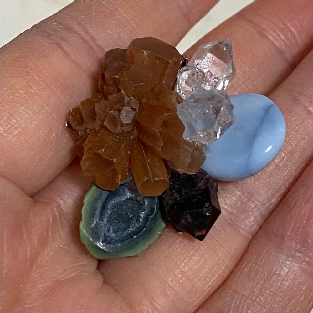 Unique Multicolor Gemstone Ring - image 8